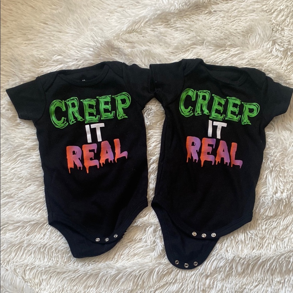 Black 'Creep It Real' Kids One Piece